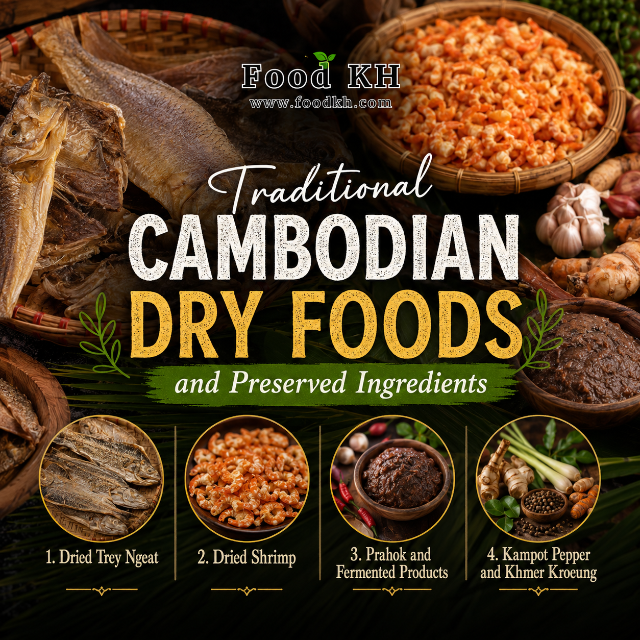Traditional Cambodian Dry Foods and Preserved Ingredients