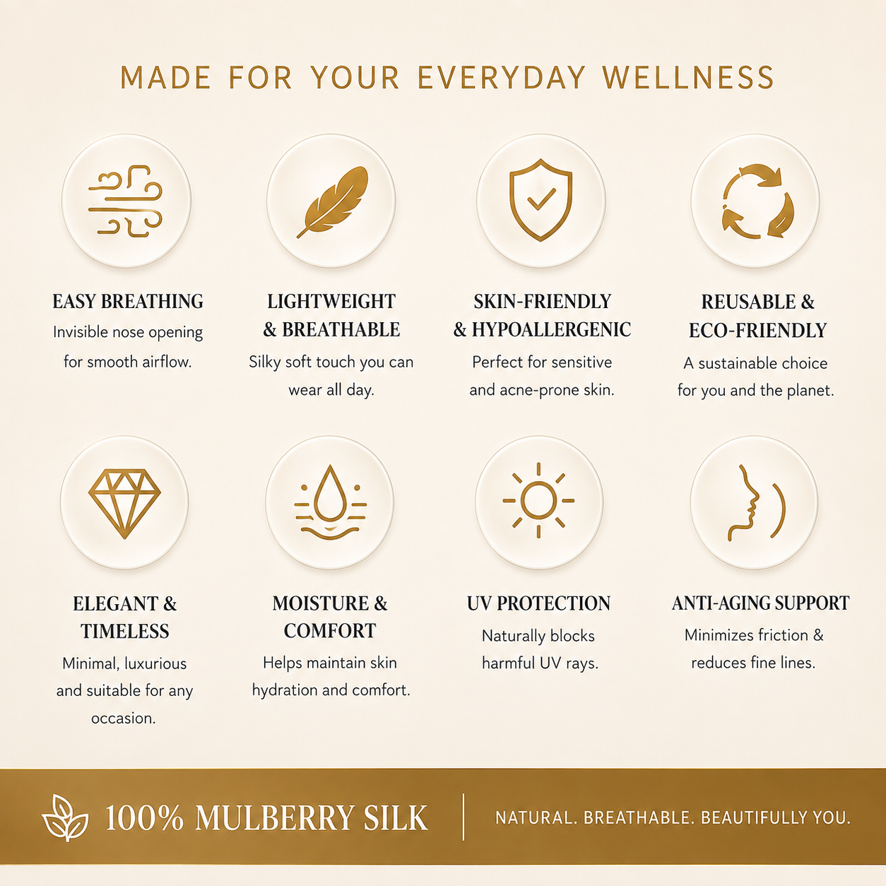 Skinalis 100% Mulberry Silk Breathing Face Mask – UV Protection, Gentle & Breathable