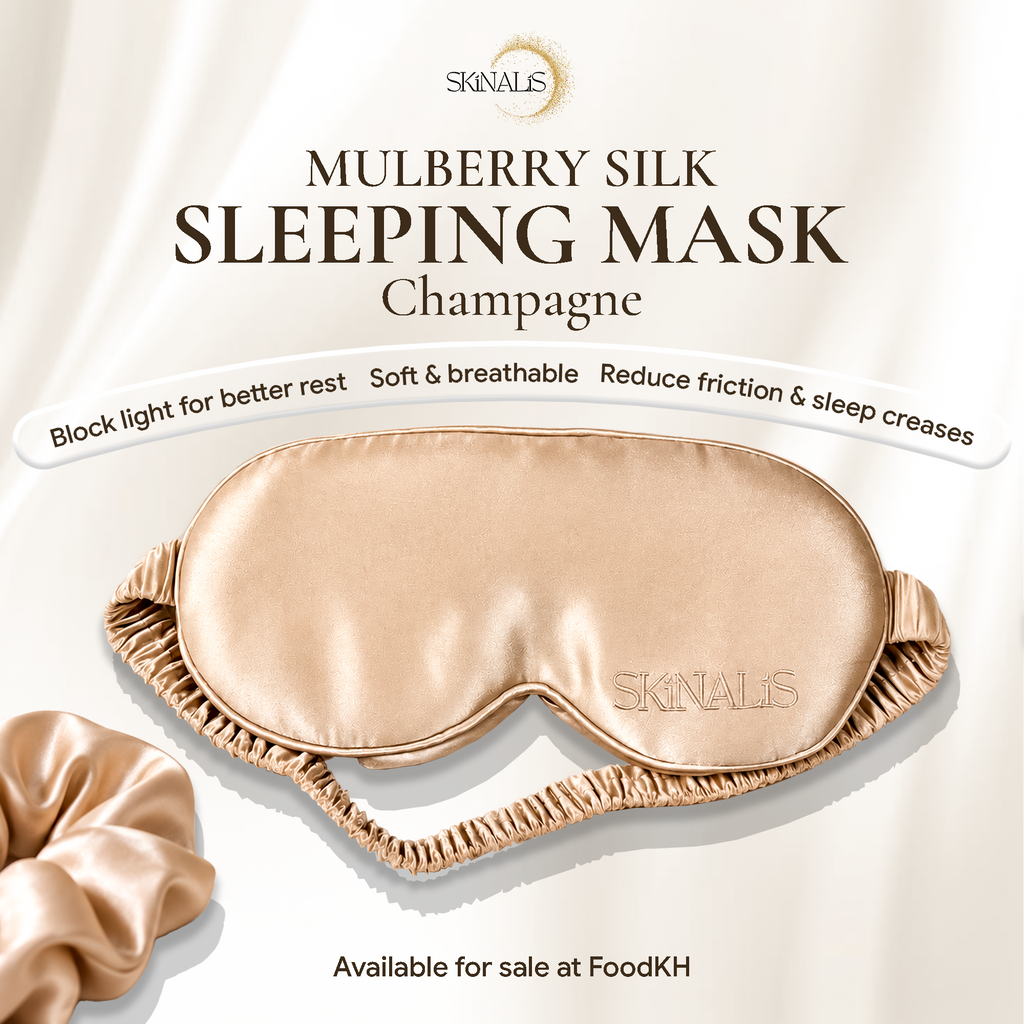 Skinalis 100% Mulberry Silk Sleep Mask – Champagne