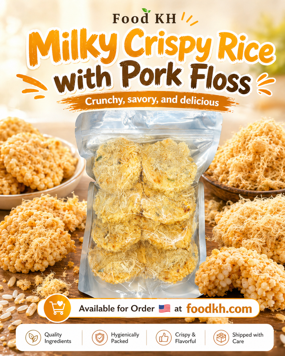 Milky Crispy Rice with Pork Floss