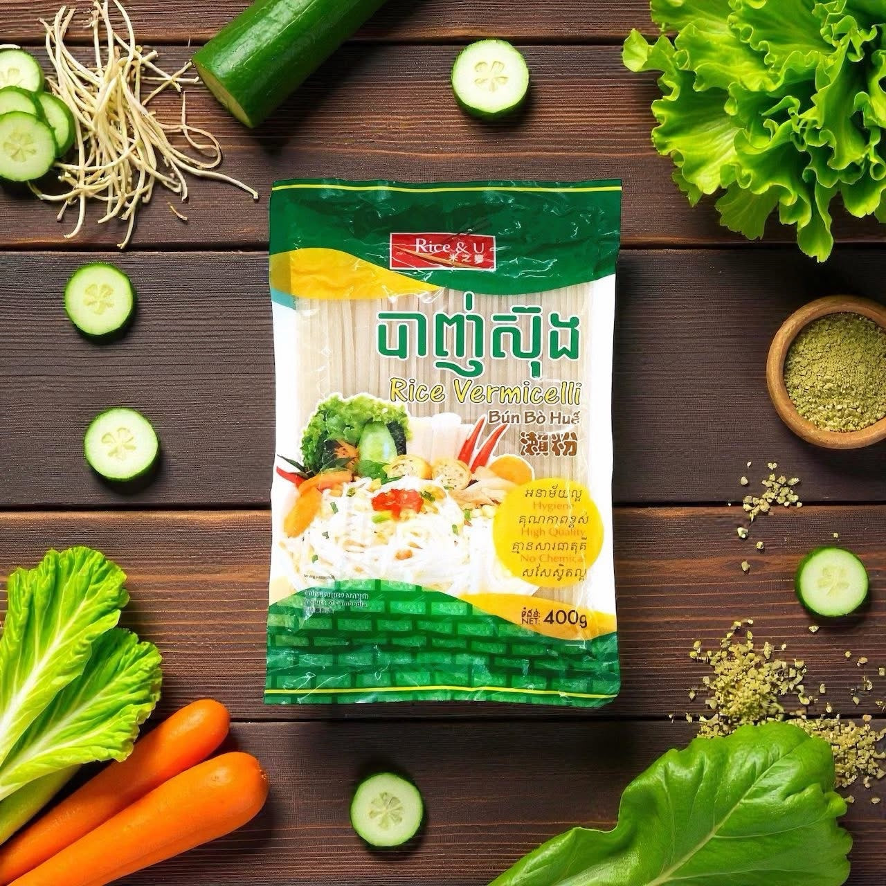 RiceU Rice Vermicelli Laifen (400g) បាញ់ស៊ុង