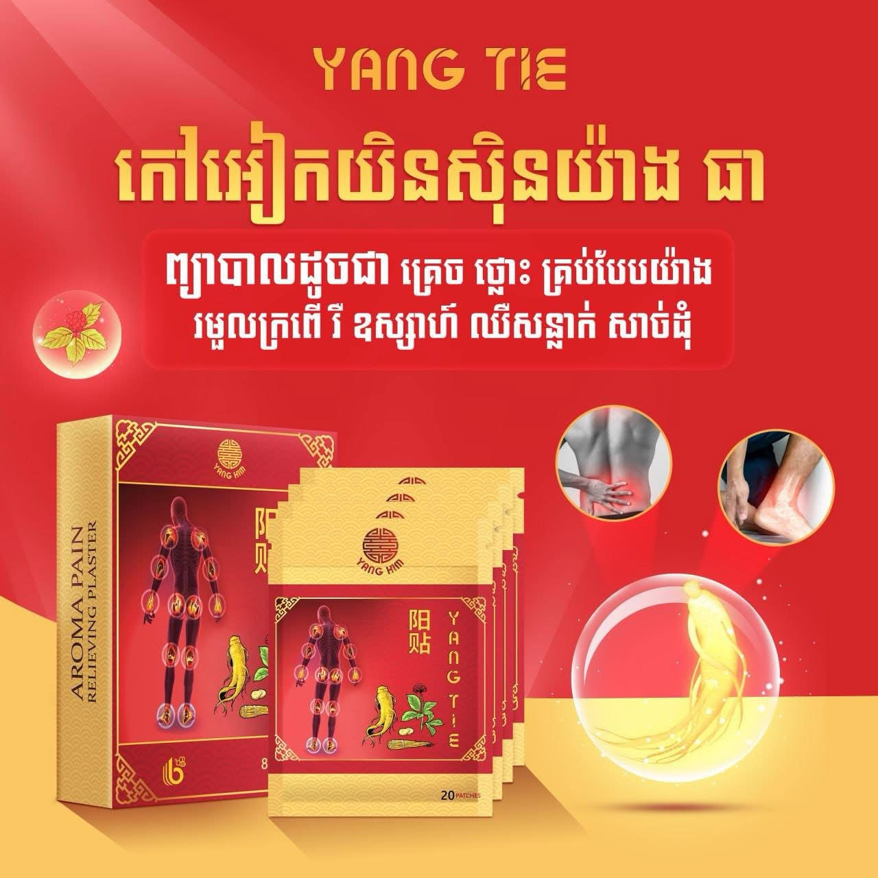 YANG TIE Hot Patches (80pcs/box)